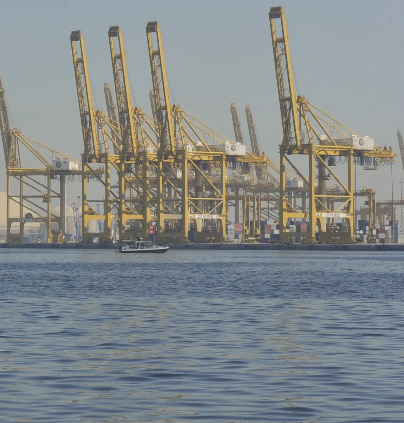 Ship-to-shore container cranes at the Port of Jebel Ali, Dubai